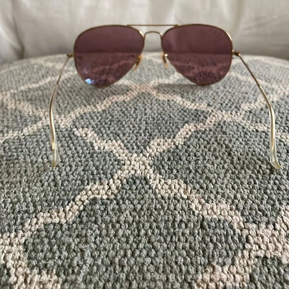 Ray-Ban Gold Frame Brown Gradient Aviator Sunglasses